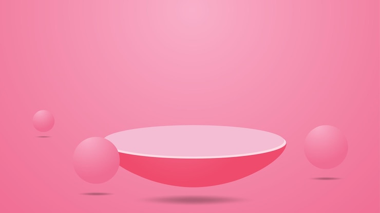 Free Vector podium on a pink background