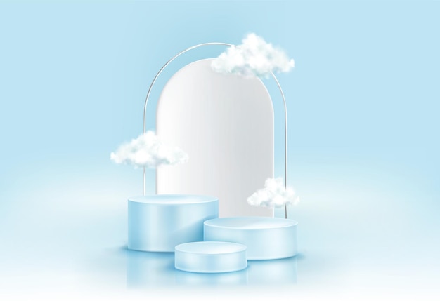 Podium with clouds