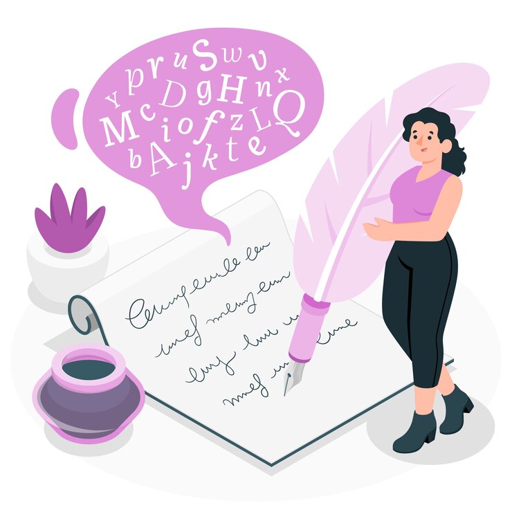 मुफ़्त वेक्टर poetry concept illustration