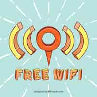 Free vector point of free wifi with hand drawn style