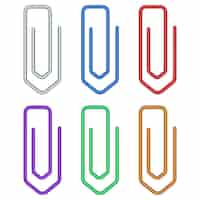 Free vector point paper clips multiple colours gradient