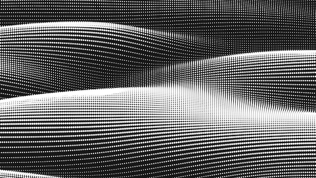 無料ベクター ポイント波の滑らかなテクスチャ抽象的なドットの背景技術的なサイバースペースの背景