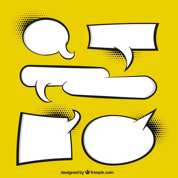 Pointed effect speech bubbles collection