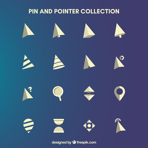 Free vector pointer collection in minimalist style