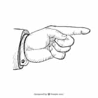 Бесплатное векторное изображение Указывая рукой в ​​эскизной стиле
