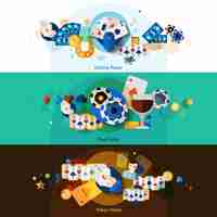 Free vector poker banners set