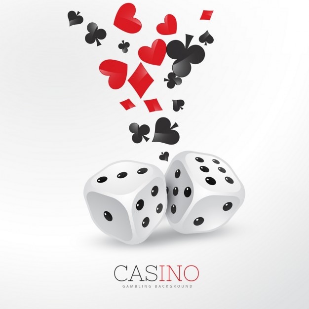 Free Vector poker card elements background with two dices