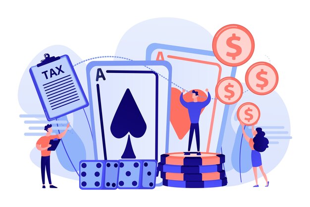 Poker player, lucky casino winner flat vector character