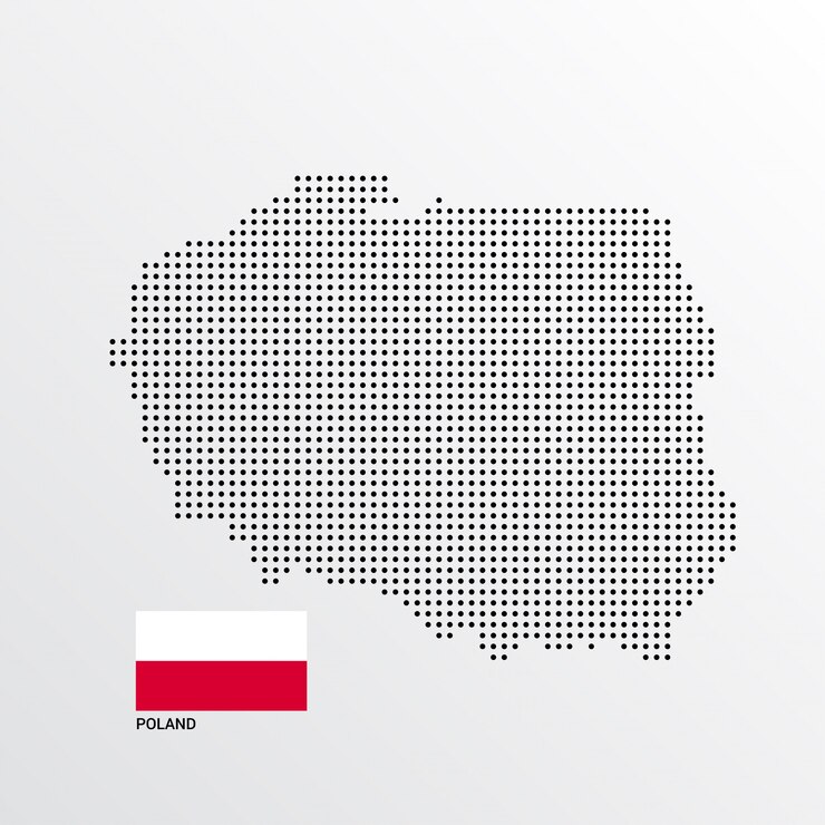 मुफ़्त वेक्टर poland map design with flag and light background vector 