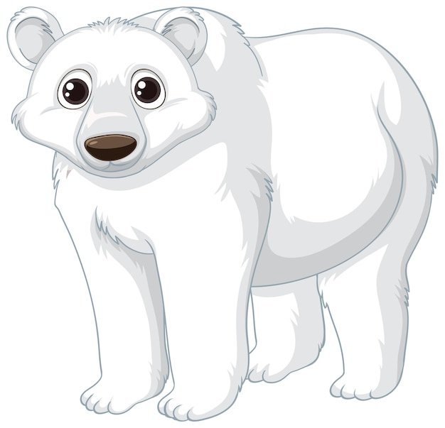 Vettore gratuito polar bear cartoon character on white background