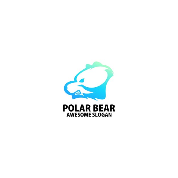 Polar bear logo design gradient color