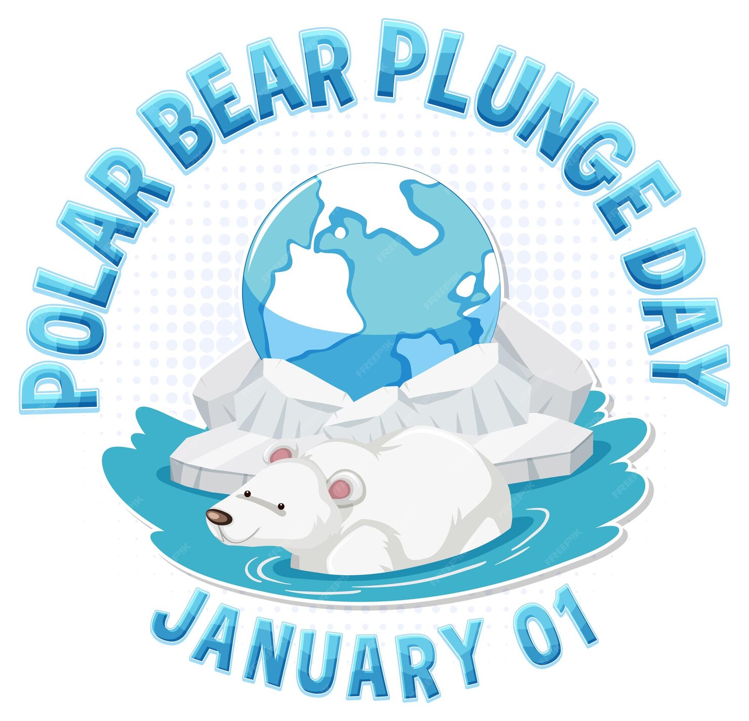 Free Vector Polar bear plunge day banner design