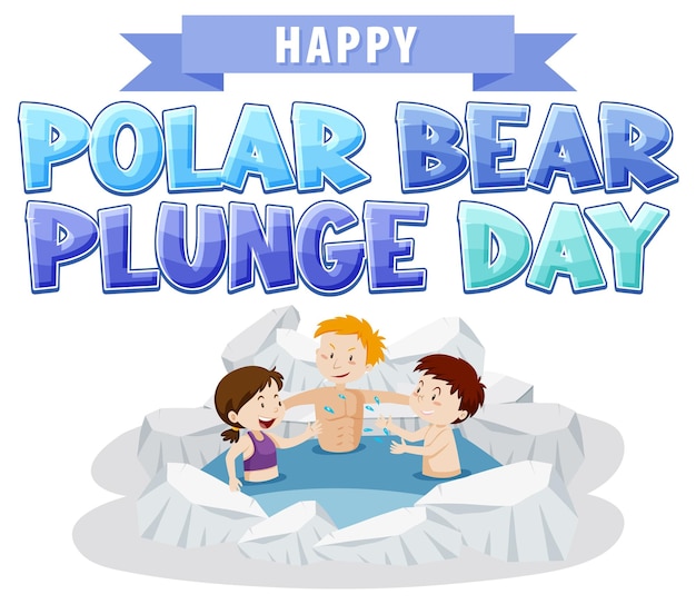 Free vector polar bear plunge day banner design