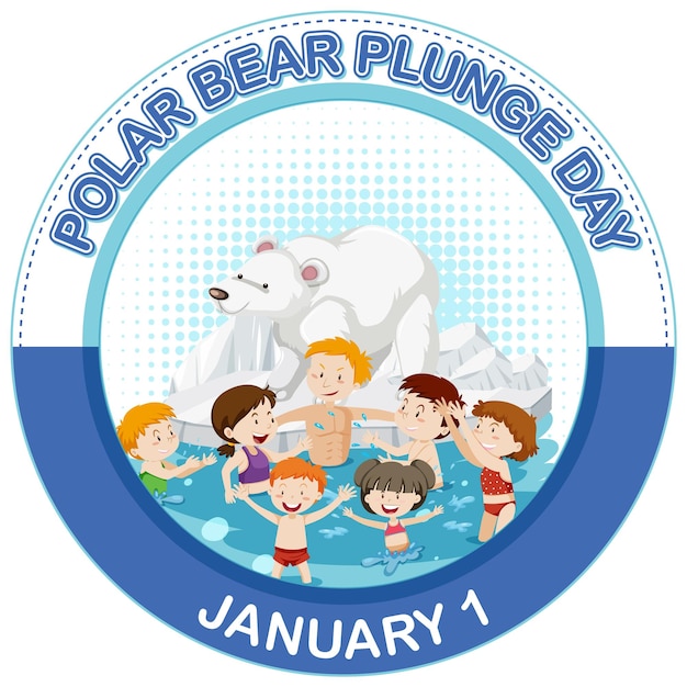 Free vector polar bear plunge day icon