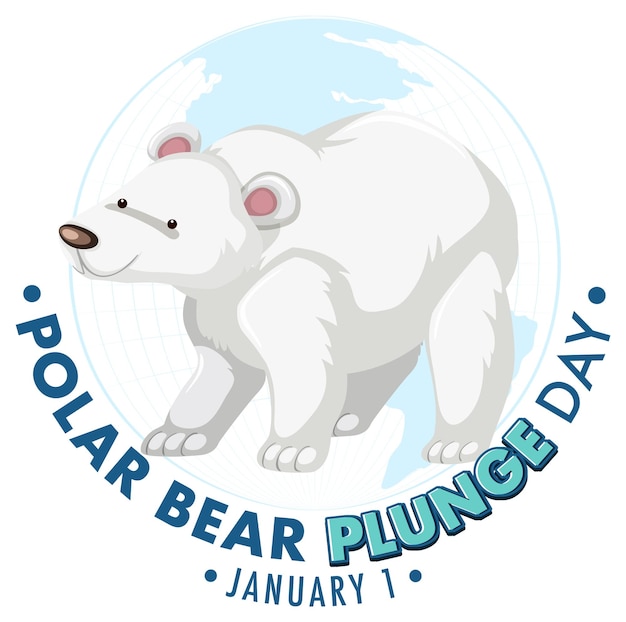 Free vector polar bear plunge day january icon