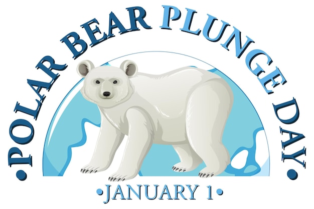 Icona di gennaio del giorno del tuffo dell'orso polare
