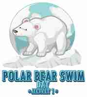 Free vector polar bear plunge day january icon