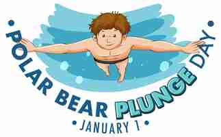 Free vector polar bear plunge day january icon