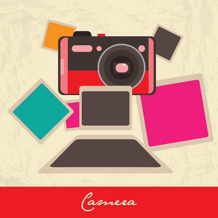 Free Vector polaroid camera illustration