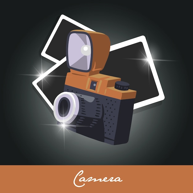 Бесплатное векторное изображение Шаблон камера polaroid
