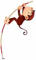 Free vector pole vaulting monkey cartoon character