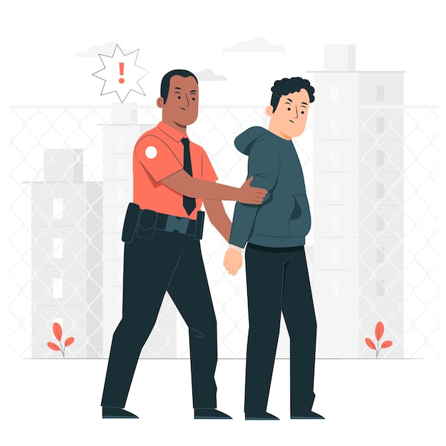 Free vector police arresting criminal concept illustration