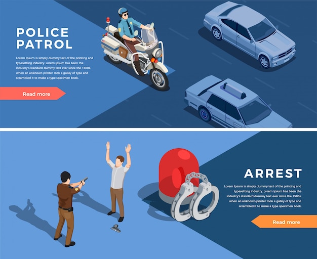 Free vector police banners set