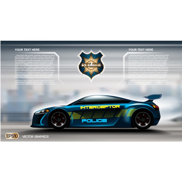 Vettore gratuito la polizia auto background design