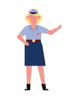 Free vector police day design with a officer woman