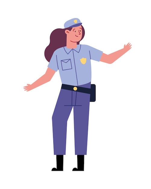 Free vector police day design with a police woman