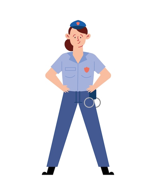 Free vector police day illustration with a police woman