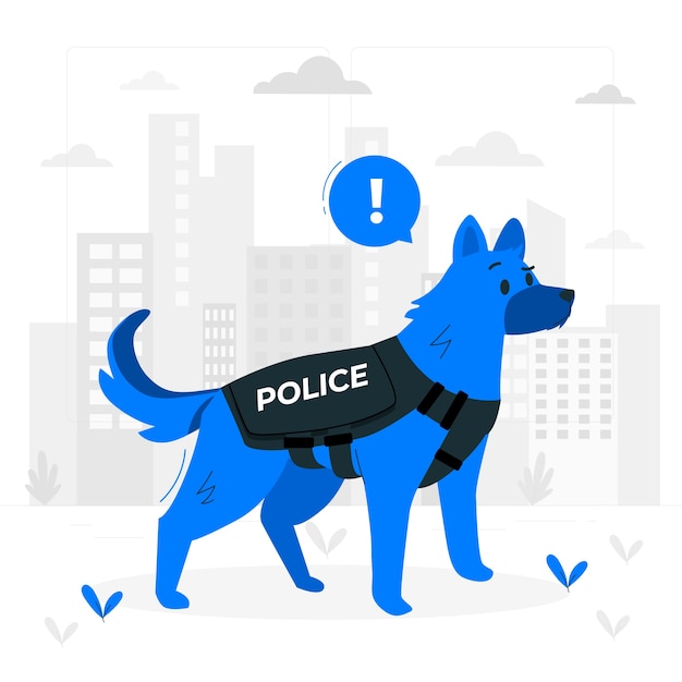 Vettore gratuito illustrazione del concetto di cane poliziotto