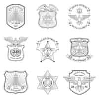 Free vector police emblems set