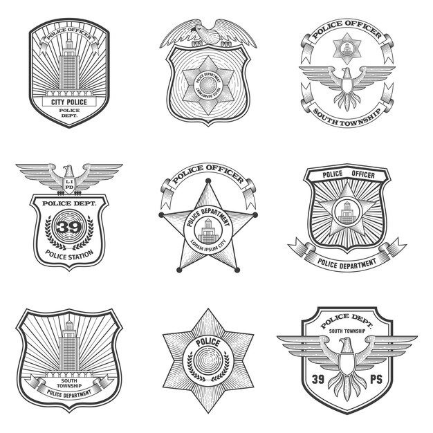 Police Emblems Set