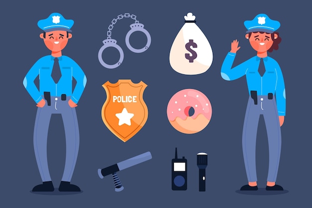 Free vector police officers collection