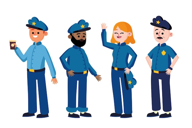 Free vector police officers collection