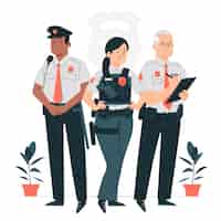 Free vector police officers concept illustration