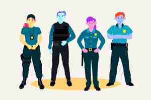 Free vector police officers pack