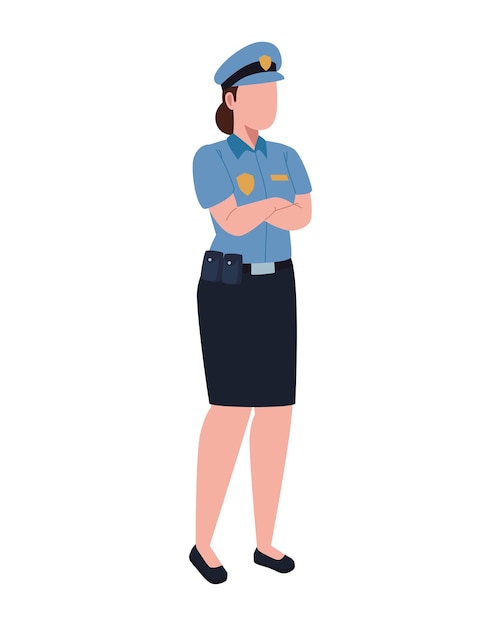 Vettore gratuito polizia in piedi avatar