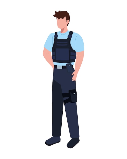 Free vector police standing man