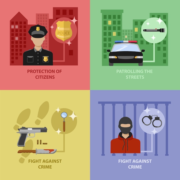 Free vector police work concept