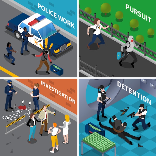 Free vector police work concept