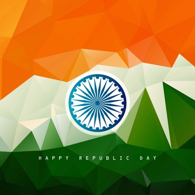 Free vector poligonal background of republic day