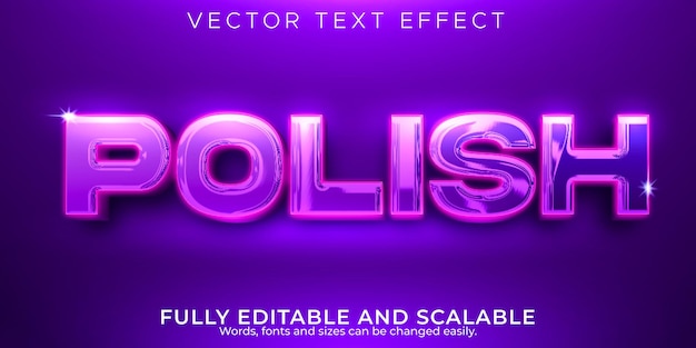 Free vector polish editable text effect, fashion and glossy text style
