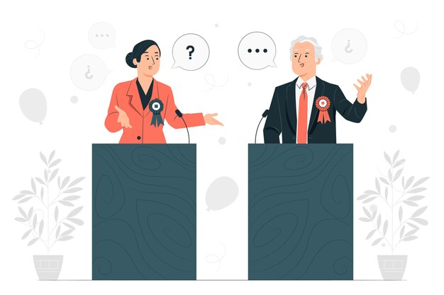 Free vector political debate concept illustration