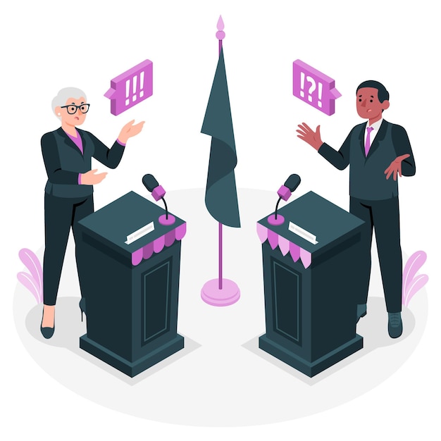 Free vector political debate concept illustration