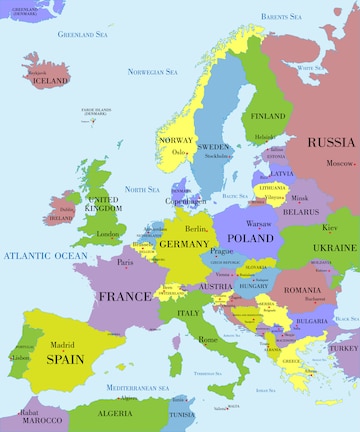 Political Map Of Europe 2019 Premium Vector | Political Map Of Europe.