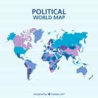 Free vector political world map