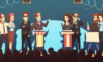 Free vector politics election debates cartoon