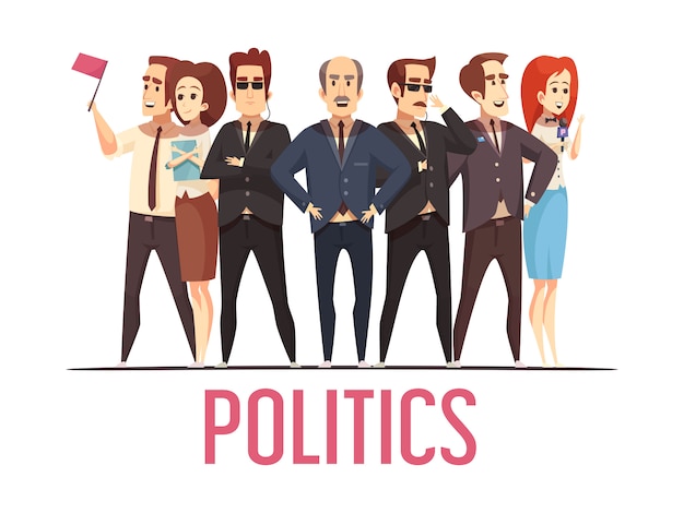Бесплатное векторное изображение Политика выборы люди мультипликационная сцена